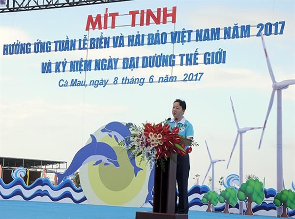 Bài phát biểu của Bộ trưởng Bộ TN&MT tại Lễ mít tinh hưởng ứng Tuần lễ Biển và Hải đảo Việt Nam và Ngày Đại dương thế giới năm 2017
